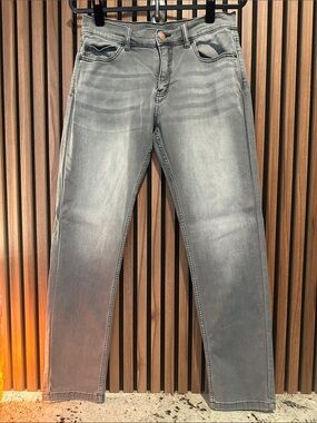 Men's Straight Fit Grey Washed Jeans